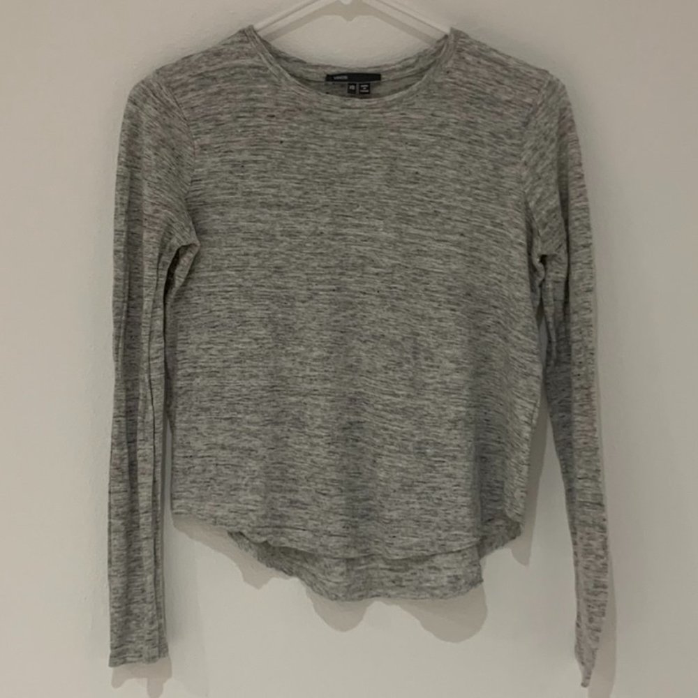 Vince Long-Sleeved Tee, Gray, Women's XS